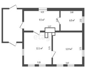 Дом 41м², 1-этажный, участок 6 сот.