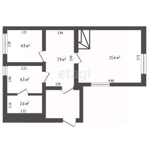 Дом 43м², 1-этажный, участок 3 сот.