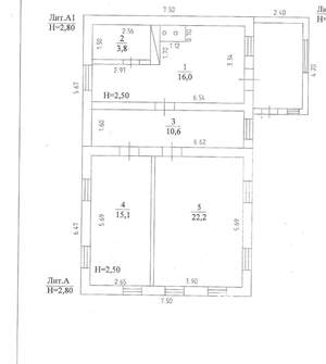 Дом 68м², 1-этажный, участок 7 сот.