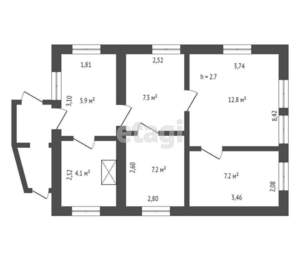 Дом 45м², 1-этажный, участок 5 сот.