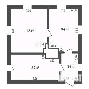 Дом 33м², 1-этажный, участок 37 сот.