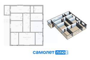 Коттедж 205м², 1-этажный, участок 7 сот.  