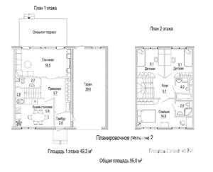 Таунхаус 129м², 2-этажный, участок 2 сот.  