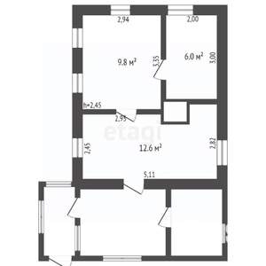 Дом 28м&sup2;, 1-этажный, участок 12 сот.  