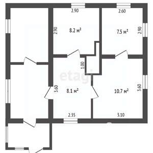 Дом 35м&sup2;, 1-этажный, участок 10 сот.  
