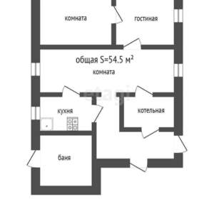 Дом 55м², 1-этажный, участок 7 сот.  