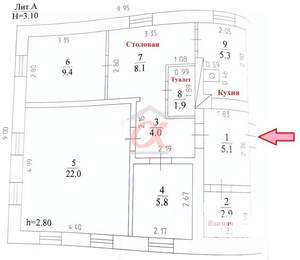 Дом 65м², 1-этажный, участок 7 сот.  