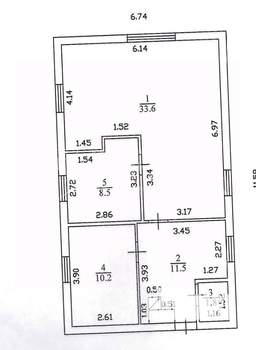 Дом 68м&sup2;, 1-этажный, участок 17 сот.  