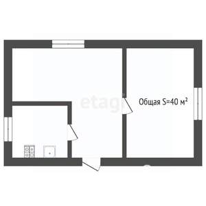 Дом 40м², 1-этажный, участок 6 сот.  