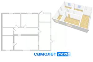 Дом 100м², 1-этажный, участок 6 сот.  