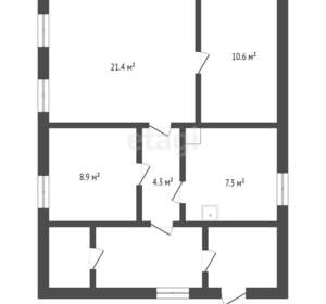 Дом 52м², 1-этажный, участок 6 сот.  