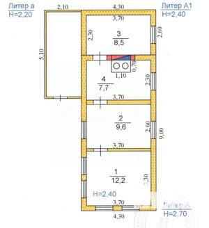 Дом 42м², 2-этажный, участок 8 сот.  