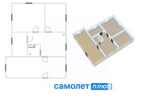 Дом 96м², 1-этажный, участок 20 сот.  