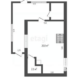 Дом 45м², 2-этажный, участок 4 сот.  