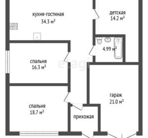 Дом 128м², 1-этажный, участок 5 сот.  