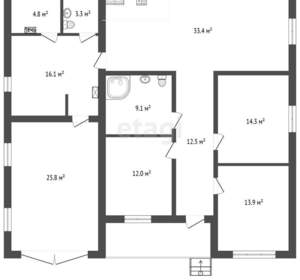 Дом 165м², 1-этажный, участок 10 сот.  