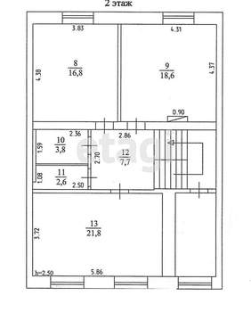 Дом 152м², 2-этажный, участок 3 сот.  