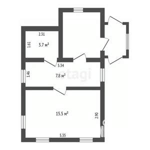 Дом 35м², 1-этажный, участок 8 сот.  