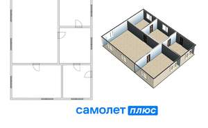 Дом 48м², 1-этажный, участок 6 сот.  