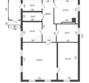 Дом 176м², 2-этажный, участок 6 сот.  