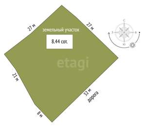 Дом 45м², 1-этажный, участок 8 сот.  