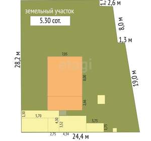 Дом 54м², 1-этажный, участок 8 сот.  