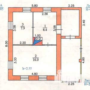 Дом 33м², 1-этажный, участок 6 сот.  