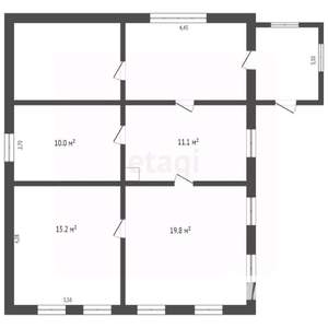Дом 56м&sup2;, 1-этажный, участок 6 сот.  
