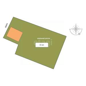 Дом 50м&sup2;, 1-этажный, участок 15 сот.  