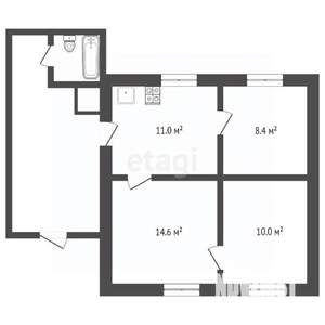 Дом 50м², 1-этажный, участок 7 сот.  