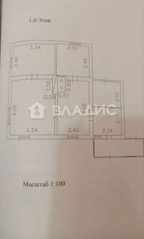 Дом 56м², 1-этажный, участок 6 сот.  