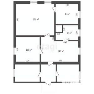 Дом 59м², 1-этажный, участок 13 сот.  