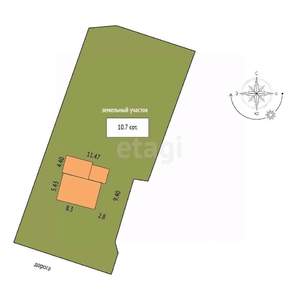 Дом 37м&sup2;, 1-этажный, участок 11 сот.  