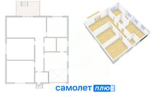 Коттедж 129м², 1-этажный, участок 5 сот.  