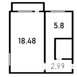 1-к квартира, на длительный срок, 32м2, 1/5 этаж