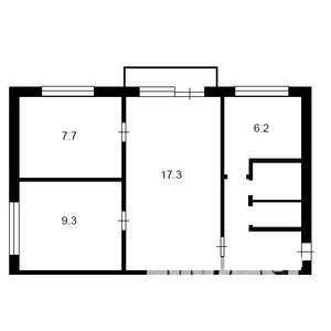 3-к квартира, на длительный срок, 50м2, 3/5 этаж