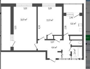 2-к квартира, на длительный срок, 47м2, 4/12 этаж