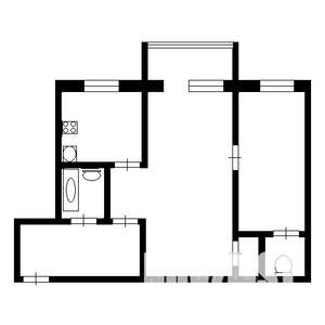 2-к квартира, на длительный срок, 44м2, 2/5 этаж