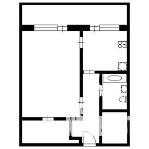 1-к квартира, на длительный срок, 32м2, 1/5 этаж