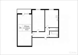 2-к квартира, на длительный срок, 44м2, 1/10 этаж