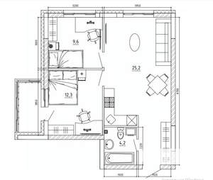 2-к квартира, вторичка, 61м2, 1/15 этаж