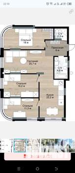 4-к квартира, вторичка, 107м2, 3/14 этаж