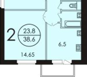 2-к квартира, вторичка, 39м2, 10/10 этаж