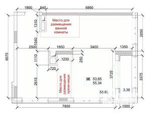 3-к квартира, строящийся дом, 55м2, 4/15 этаж