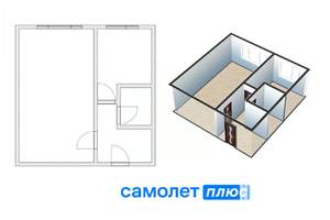1-к квартира, вторичка, 30м2, 1/5 этаж