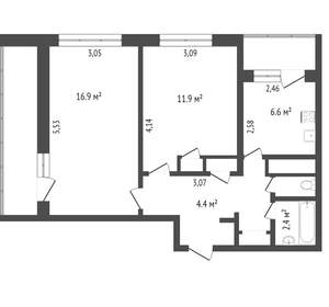 2-к квартира, вторичка, 48м2, 6/12 этаж