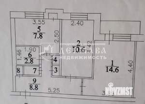 2-к квартира, вторичка, 47м2, 2/2 этаж
