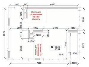 3-к квартира, строящийся дом, 55м2, 11/15 этаж