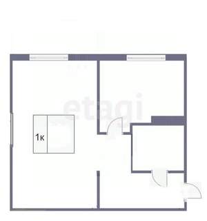 1-к квартира, вторичка, 35м2, 1/2 этаж