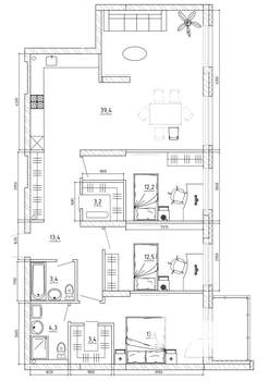 5-к квартира, вторичка, 113м2, 14/15 этаж